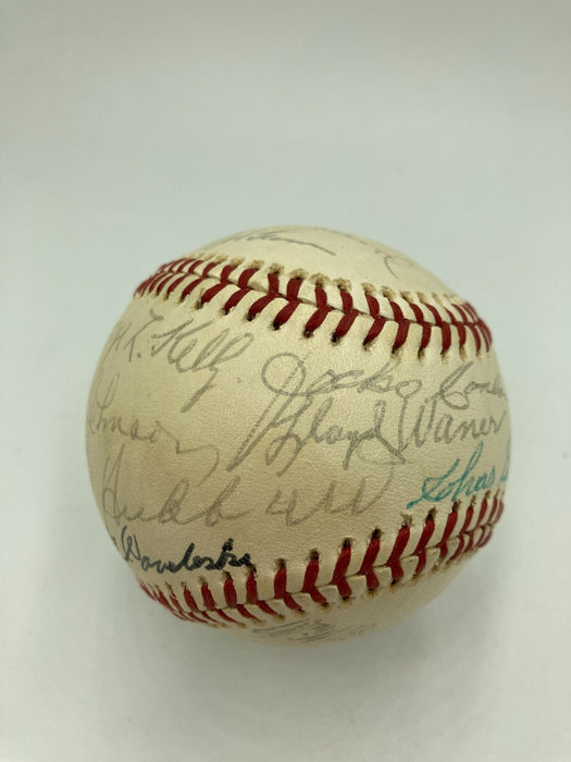 1976 HOF Induction Signed Baseball Lloyd Waner Stan Coveleski Rube Marquard JSA