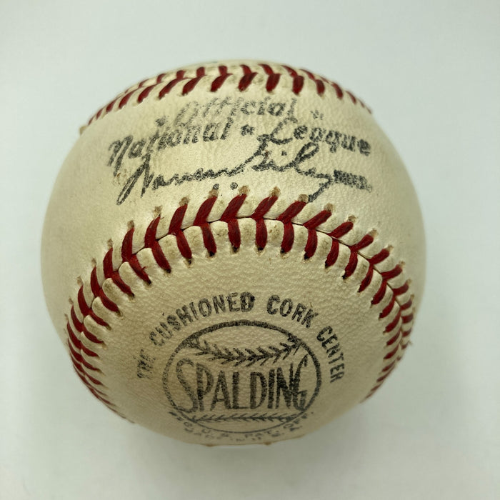 Augie Donatelli Umpire Signed 1950's National League Giles Baseball JSA COA