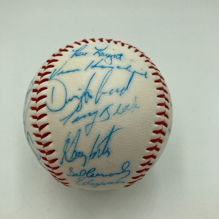 1985 - 1986 New York Mets Team Signed Baseball 28 Sigs With Gary Carter