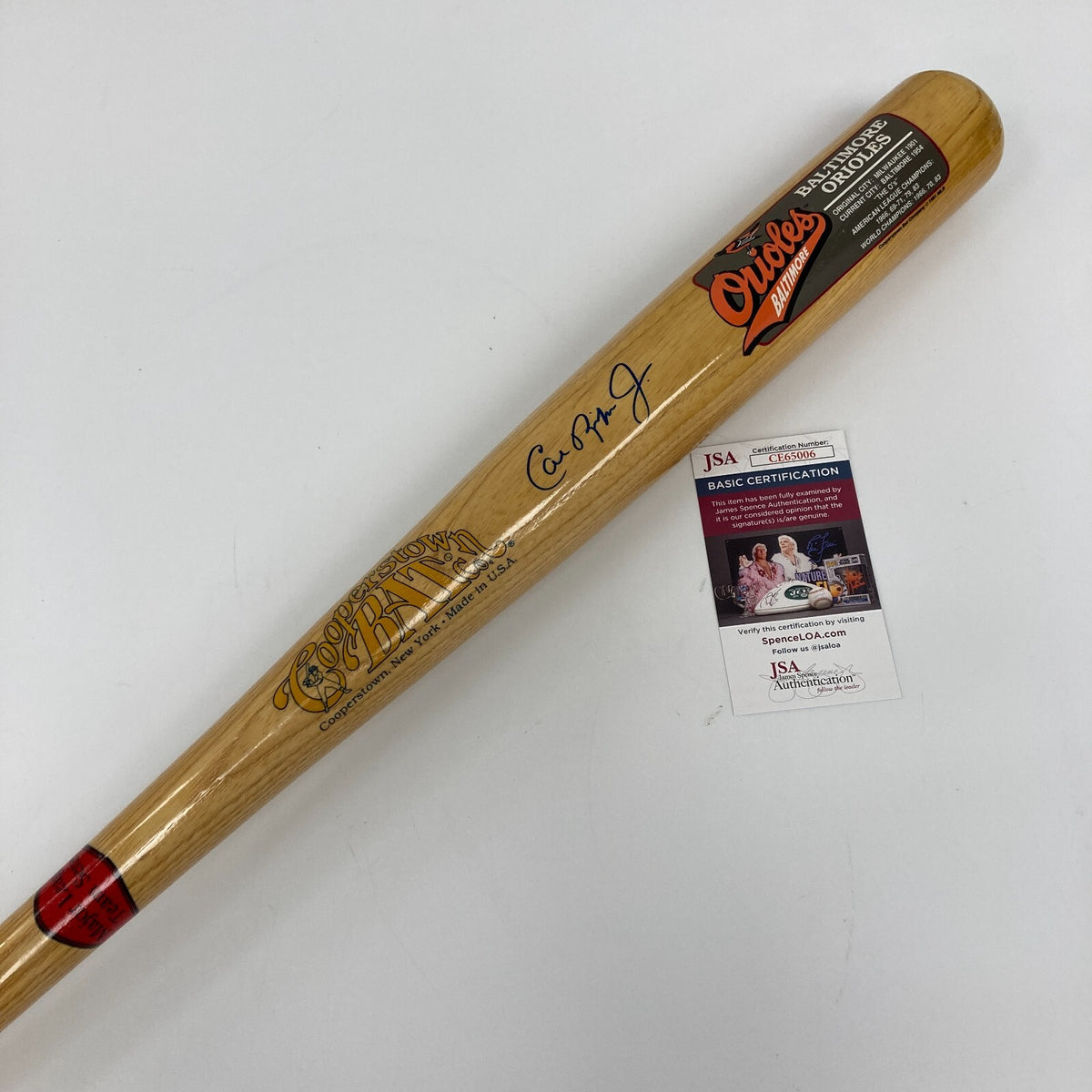Cal Ripken Jr. Signed Baltimore Orioles Cooperstown Baseball Bat JSA C ...