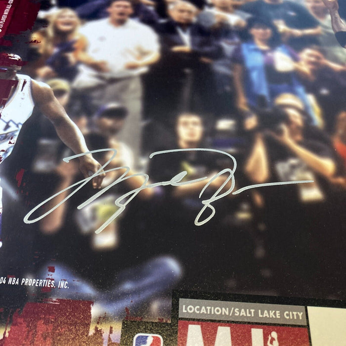 Michael Jordan Final Shot 1998 NBA Finals Signed 16x20 Photo UDA Upper Deck 3/23