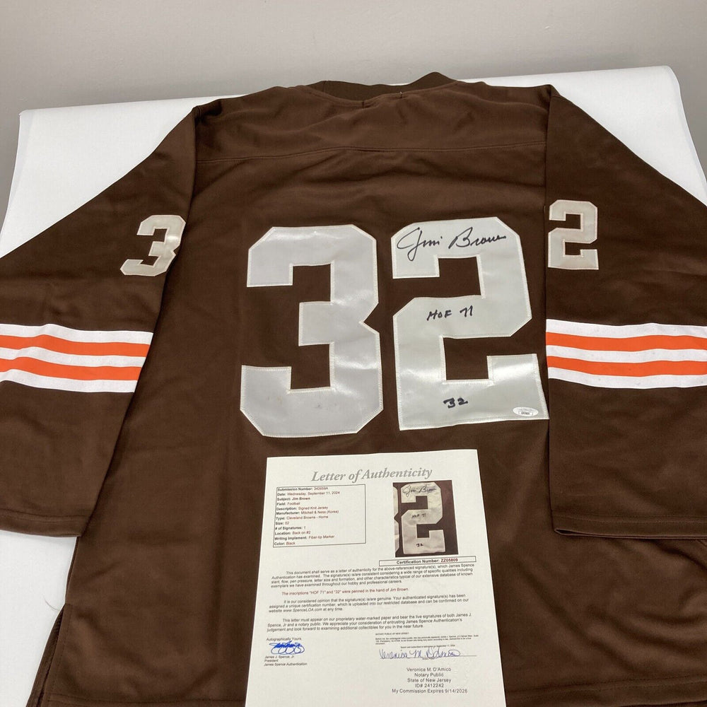 Jim Brown "HOF 1971, #32" Signed Cleveland Browns 1964 Jersey JSA COA