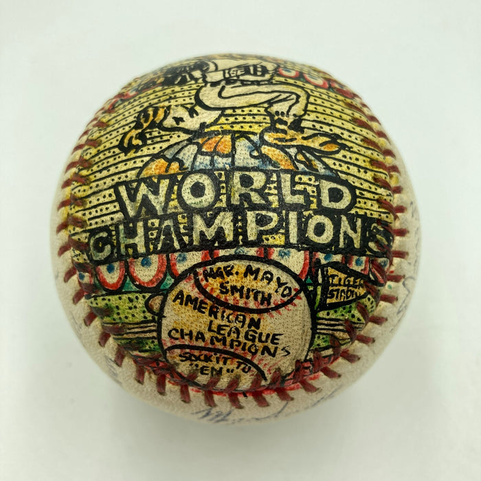 1968 Detroit Tigers WS Champs Signed George Sosnak Folk Art Baseball JSA