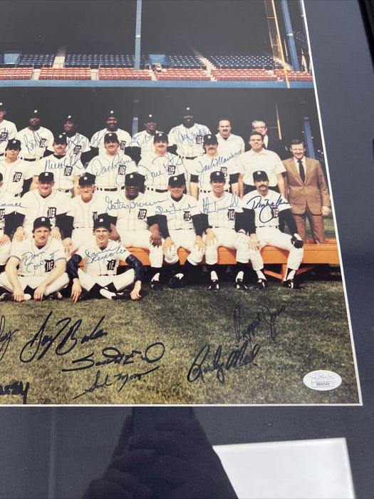 1984 Detroit Tigers World Series Champs Team Signed 16x20 Photo 35 Sigs JSA