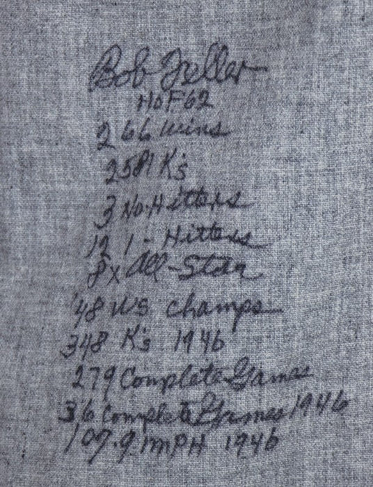 Bob Feller Signed Inscribed STATS Cleveland Indians Mitchell & Ness Jersey PSA