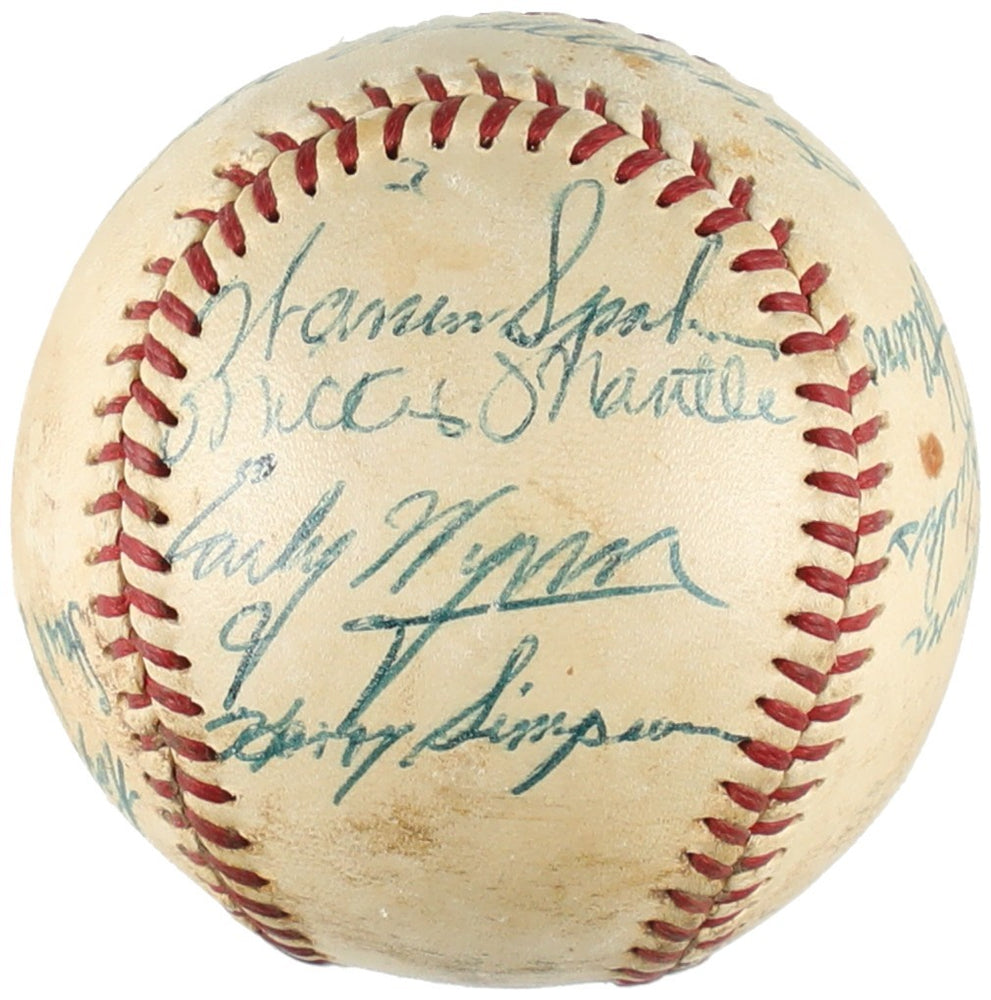 1953 Mickey Mantle Ted Williams Roy Campanella Greenberg HOF Signed Baseball JSA