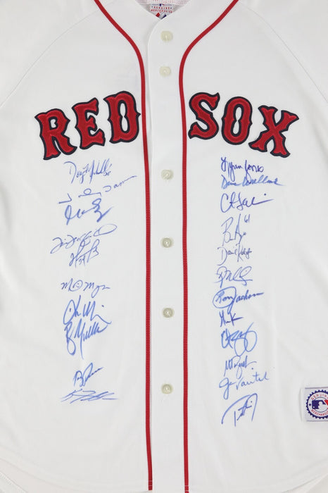 2004 Boston Red Sox World Series Camps Team Signed Authentic Majestic Jersey PSA