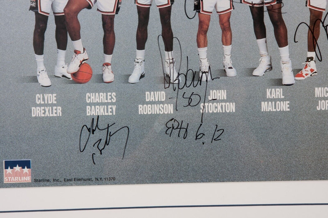 1992 Dream Team Olympics Team USA Signed Poster Photo Michael Jordan PSA DNA COA