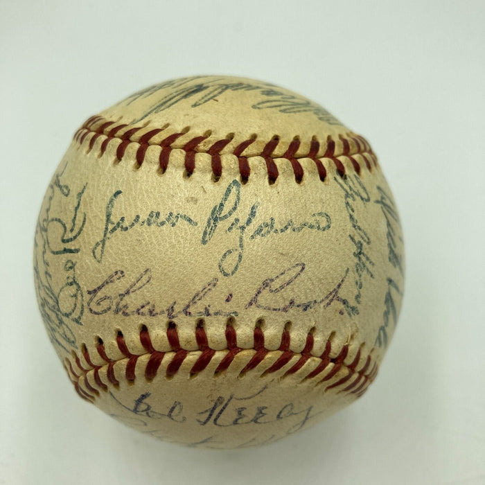 1957 Milwaukee Braves World Series Champs Team Signed Baseball Hank Aaron JSA