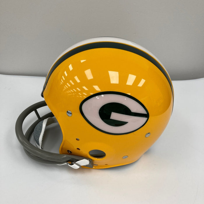 Bart Starr MVP Super Bowl HOF 1977 & Favre Signed Green Bay Packers Helmet JSA