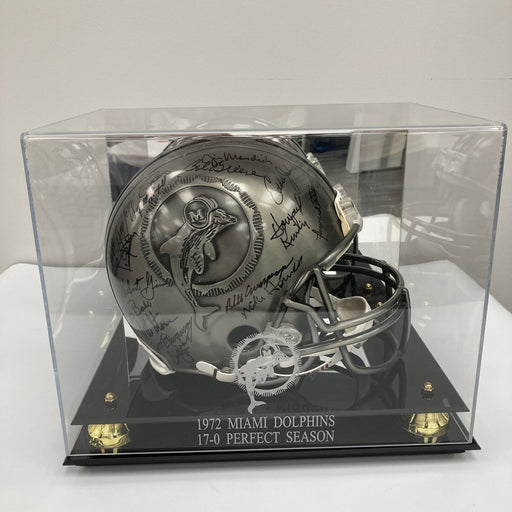 Beautiful 1972 Miami Dolphins Super Bowl Champs Team Signed Pewter Helmet JSA