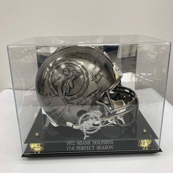 Beautiful 1972 Miami Dolphins Super Bowl Champs Team Signed Pewter Helmet JSA