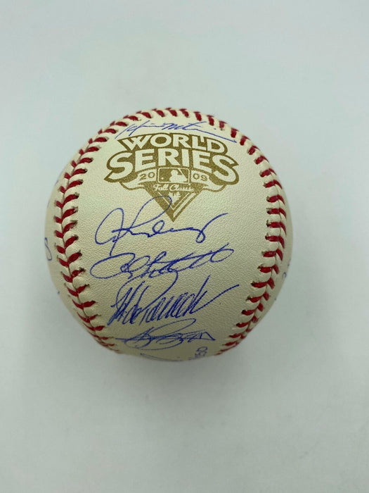 Mint 2009 Yankees Team Signed World Series Baseball Derek Jeter Rivera Steiner