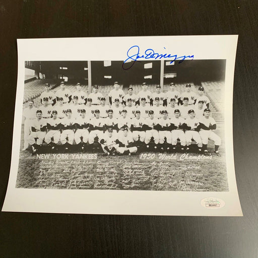 Joe Dimaggio Signed 1940's New York Yankees Team Photo With JSA COA