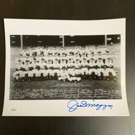 Joe Dimaggio Signed 1940's New York Yankees Team Photo With JSA COA