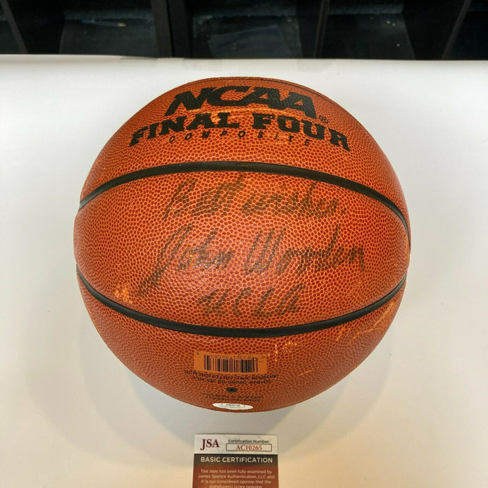 John Wooden UCLA Signed Wilson Official NCAA Basketball With JSA COA