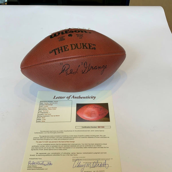 Rare Red Grange Signed Autographed Authentic Wilson NFL Football With JSA COA