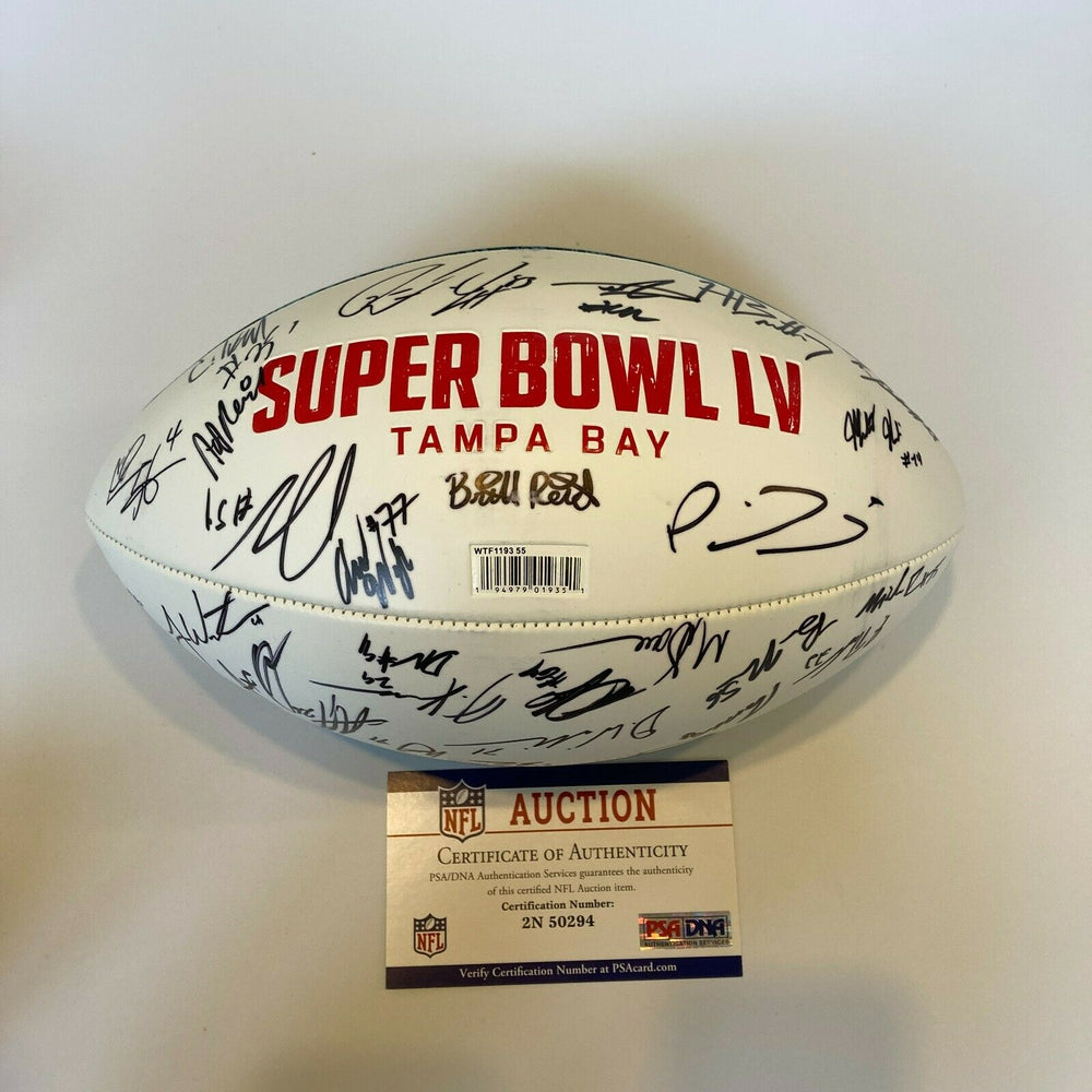 2020 Kansas City Chiefs Team Signed Super Bowl Football Patrick Mahomes PSA DNA