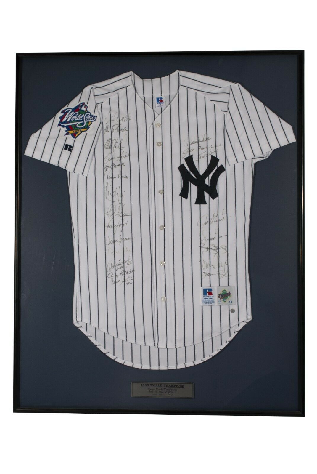 Derek Jeter Autographed & Framed Yankees Pinstriped Jersey Steiner COA D17