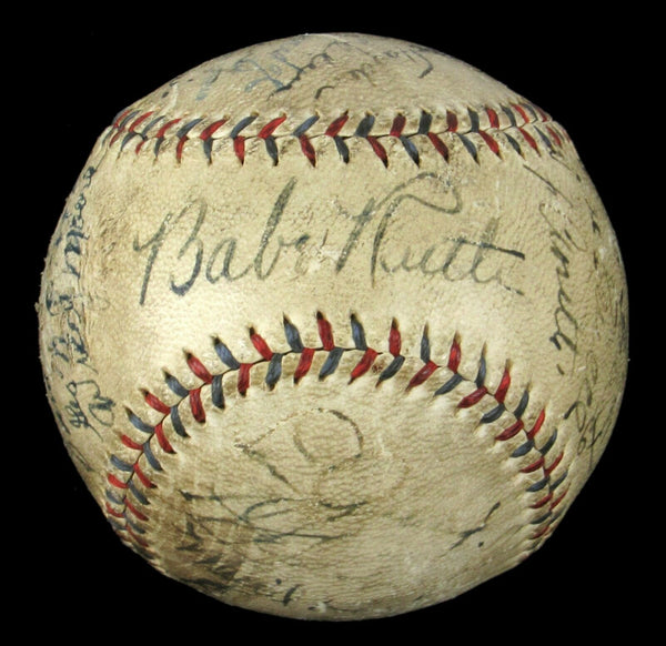 1927 New York Yankees Team Signed Baseball Babe Ruth & Lou Gehrig