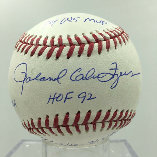 Ronald Rollie Glen Fingers Signed & Heavily Inscribed Stat MLB Baseball PSA COA