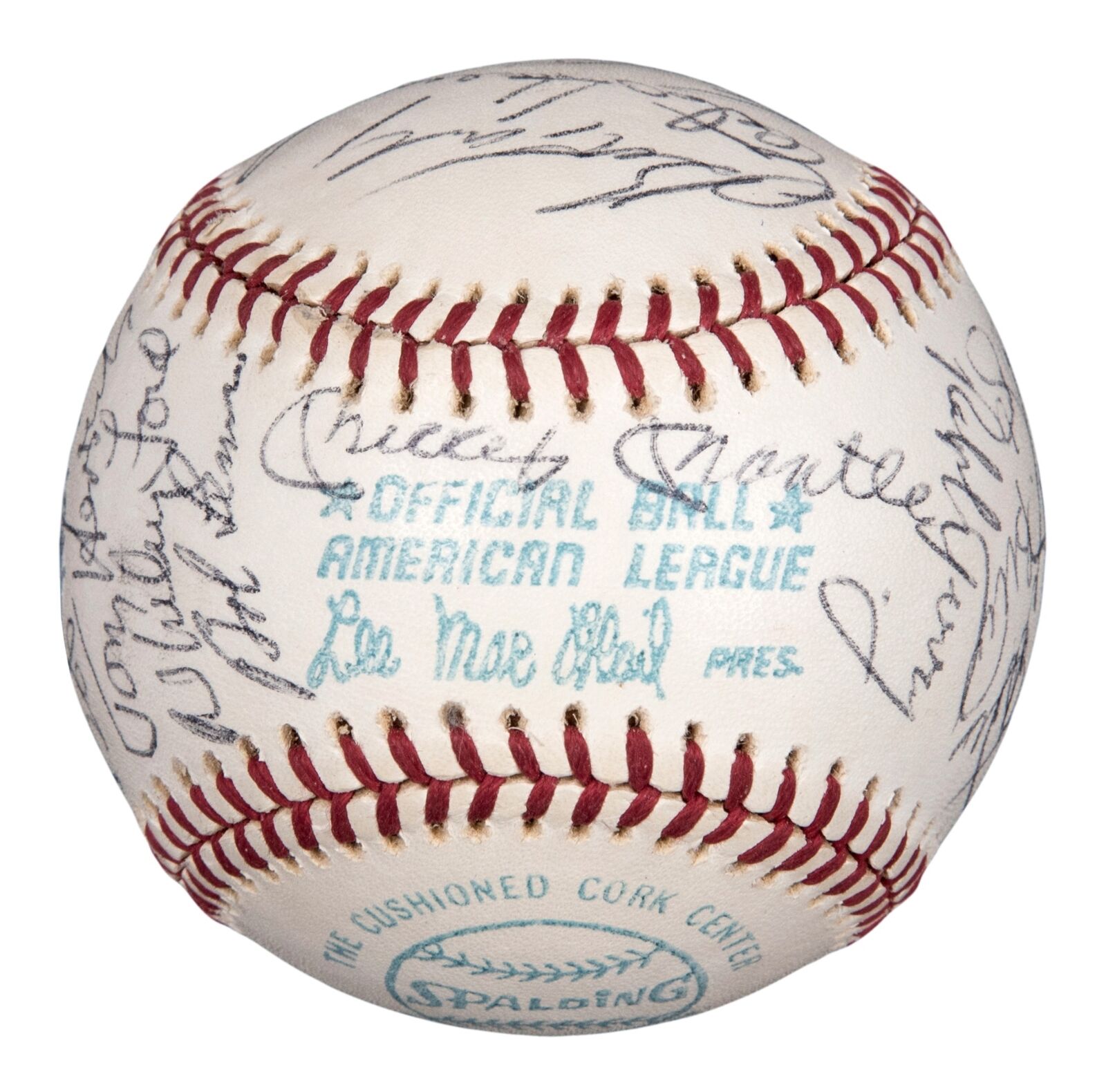 Mickey Mantle Joe Dimaggio Elston Howard Yankees Legends Signed Baseball PSA DNA