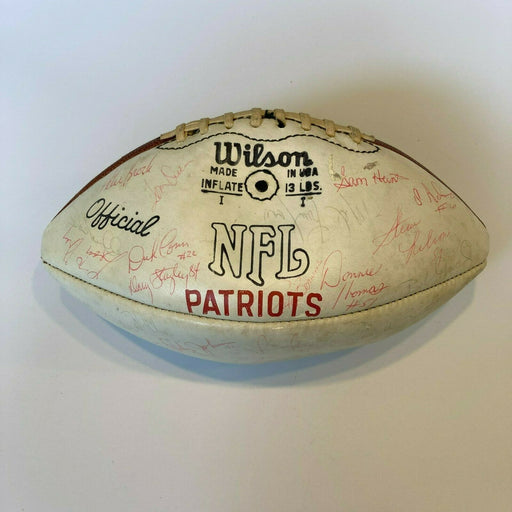 1976 New England Patriots Team Signed Vintage Football With JSA COA