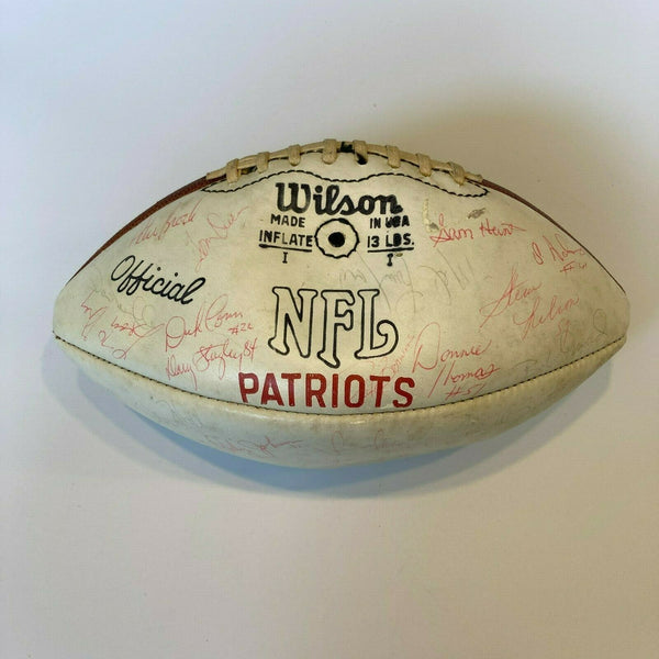 1976 New England Patriots Team Signed Vintage Football With JSA COA
