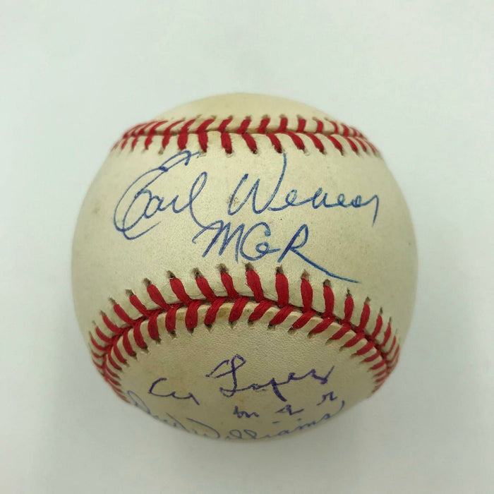 Earl Weaver Al Lopez Dick Williams Legendary HOF Managers Signed Baseball PSA