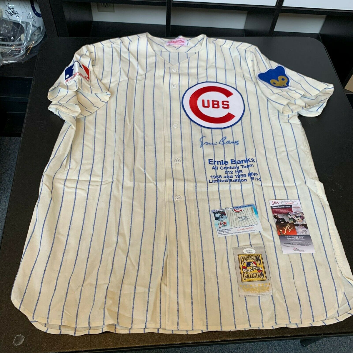 Beautiful Ernie Banks All Century Team Signed Chicago Cubs Jersey With —  Showpieces Sports