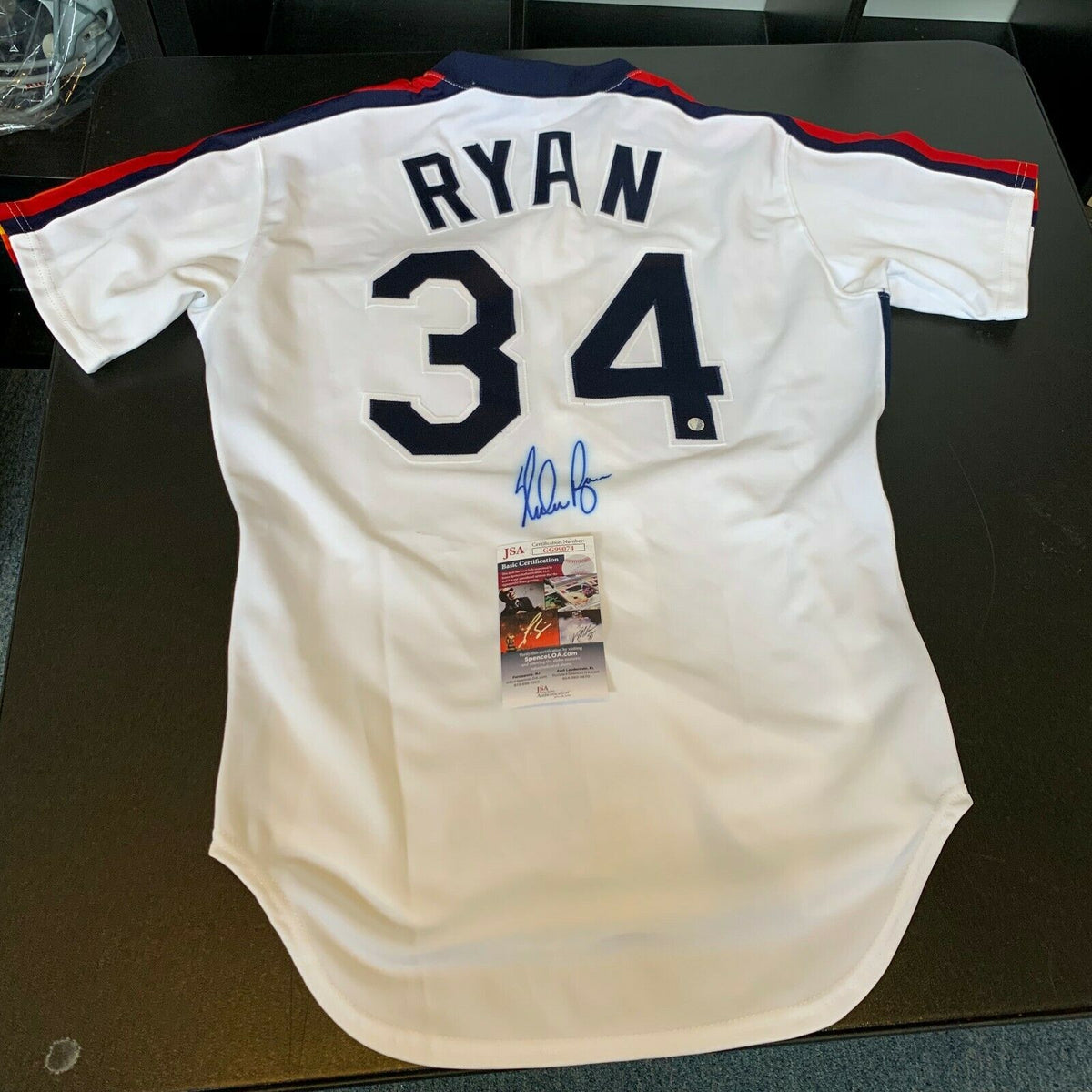 Nolan Ryan Signed Heavily Inscribed STATS Houston Astros Jersey JSA CO —  Showpieces Sports