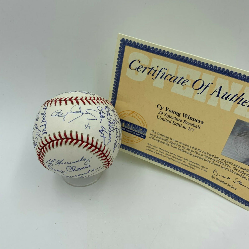 The Finest Cy Young Winners Signed Baseball 29 Sigs With Tom Seaver Steiner COA