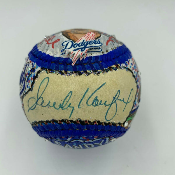 Sandy Koufax Signed Charles Fazzino Hand Painted Pop Art Baseball With COA