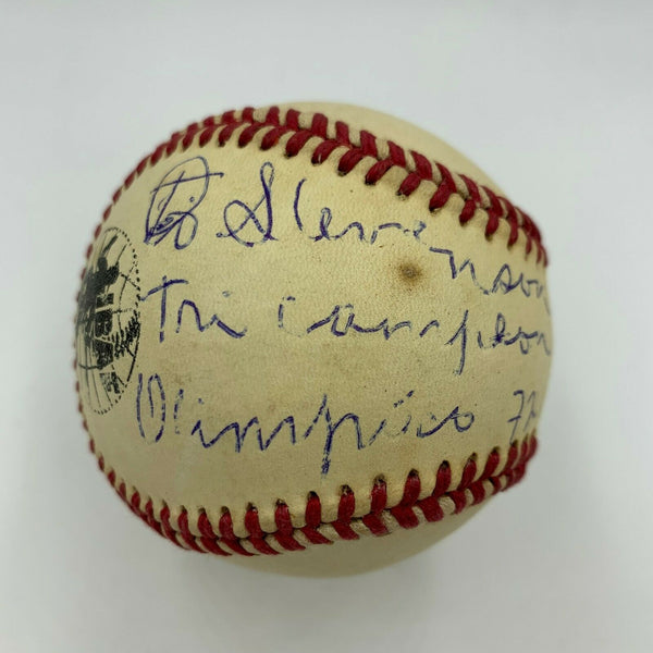 Teofilo Stevenson Olympics Gold Medal Single Signed Baseball JSA COA Boxing