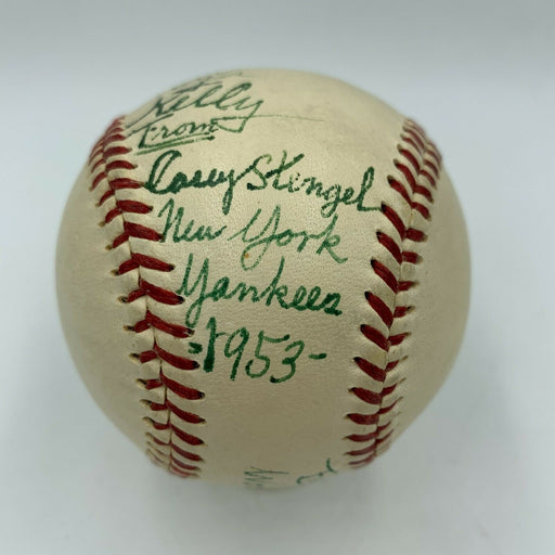 Beautiful Casey Stengel "1953 5th World Championship" Single Signed Baseball JSA
