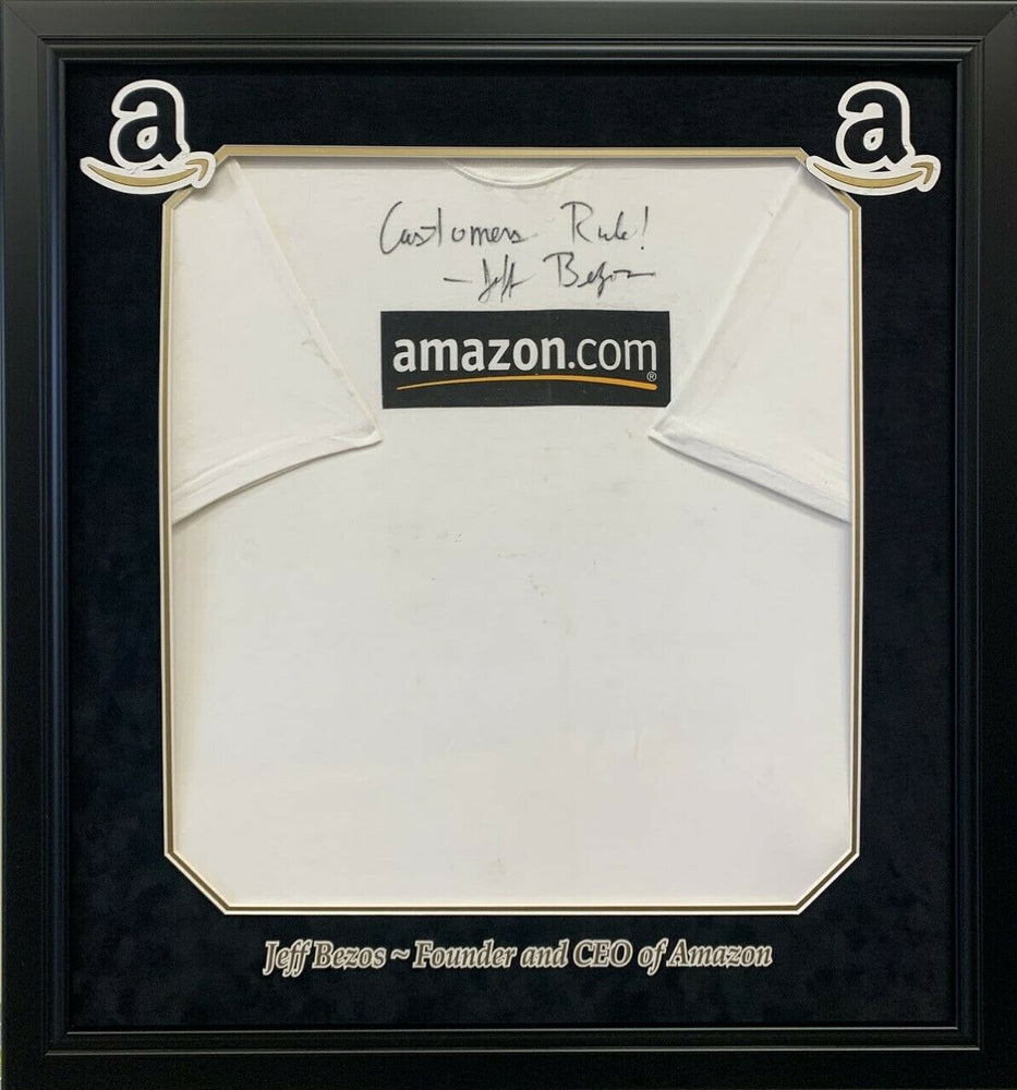 Jeff Bezos "Customers Rule!" Signed Original Employee 1995 Amazon T-Shirt JSA