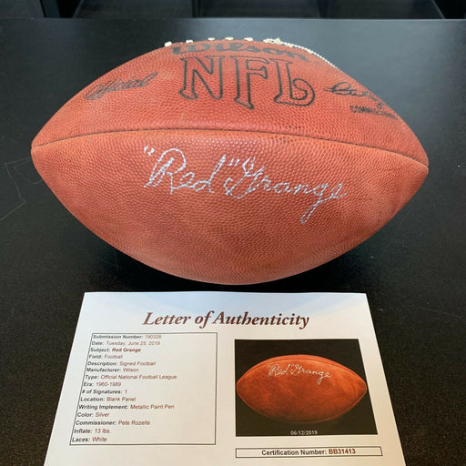 Beautiful Red Grange Signed Autographed Authentic Wilson NFL Football JSA COA