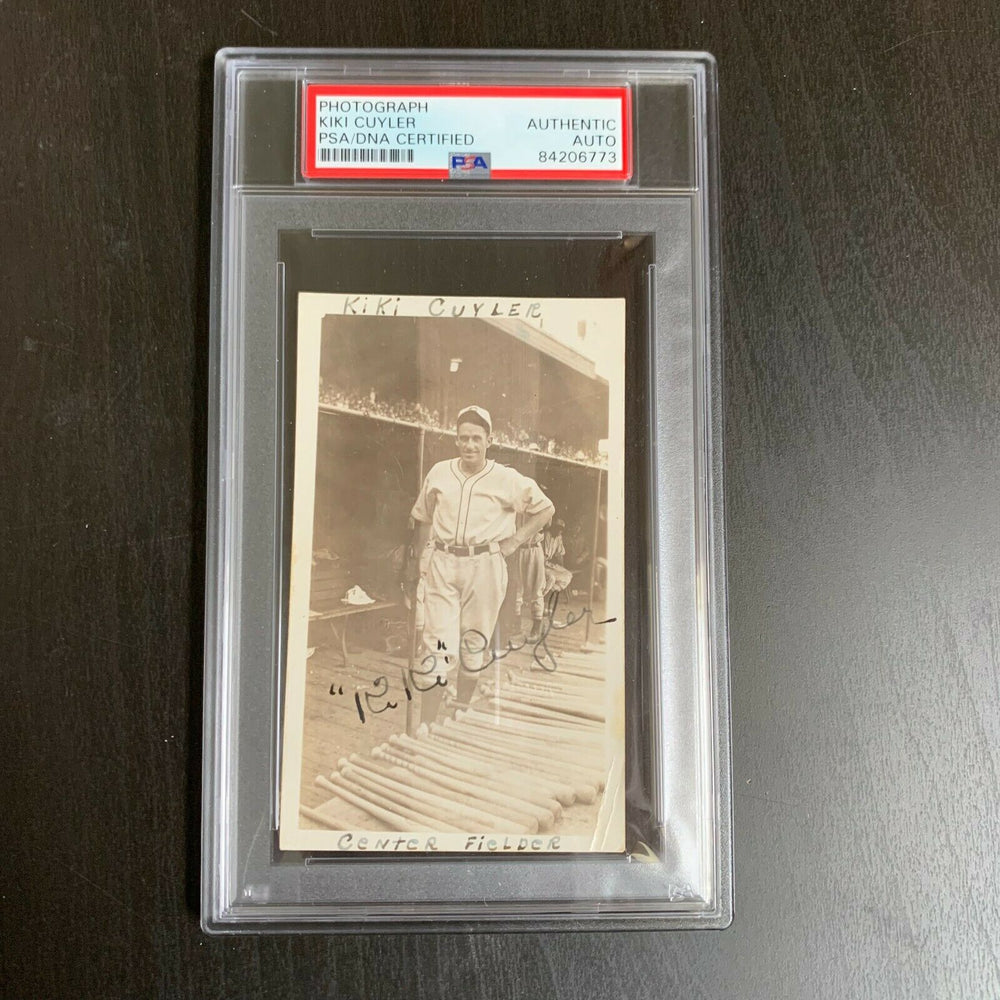 Kiki Cuyler HOF Signed 1935 Cincinnati Reds Original Photo PSA DNA Certified