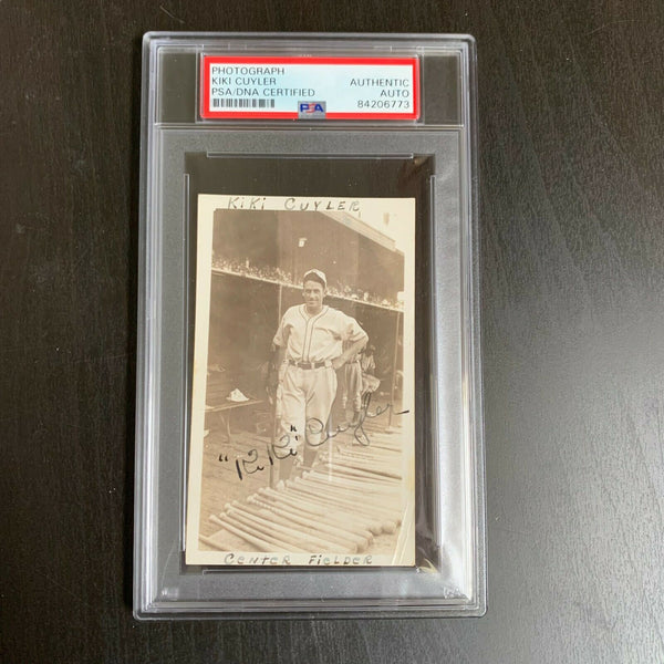 Kiki Cuyler HOF Signed 1935 Cincinnati Reds Original Photo PSA DNA Certified