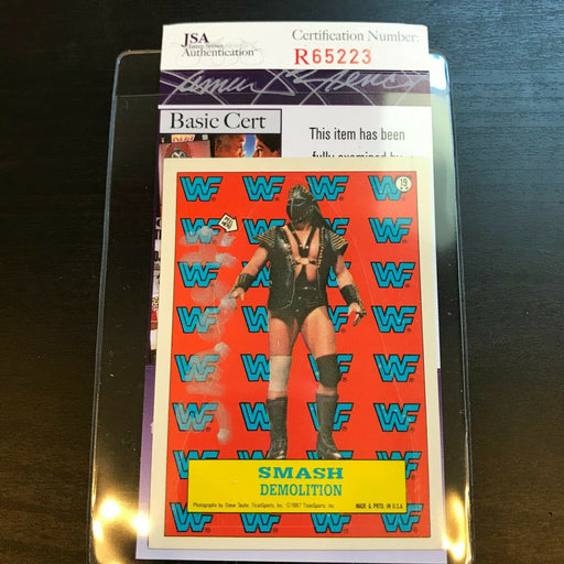 Smash Demolition WWE Signed Autographed Wrestling Card JSA COA