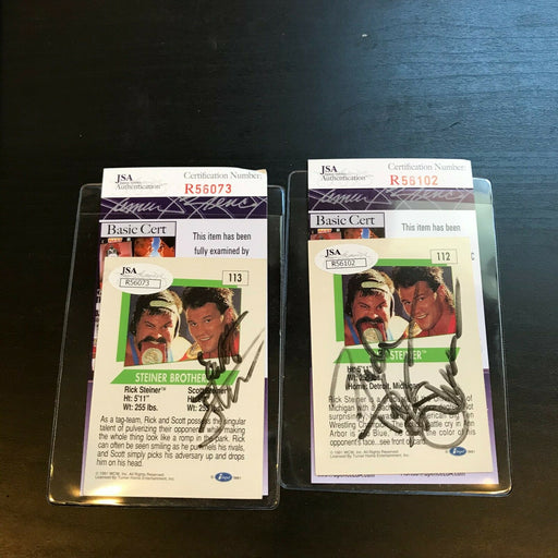 Lot Of (2) Rick Steiner Signed Autographed Wrestling Cards JSA COA
