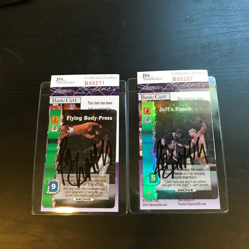 Lot Of (2)  Jeff Jarrett Signed Autographed Wrestling Cards JSA COA