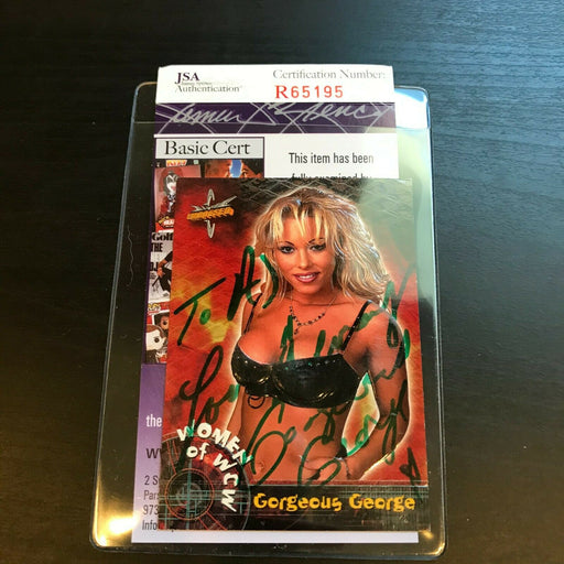 Gorgeous George Stephanie Bellars Signed Autographed Wrestling Card JSA COA