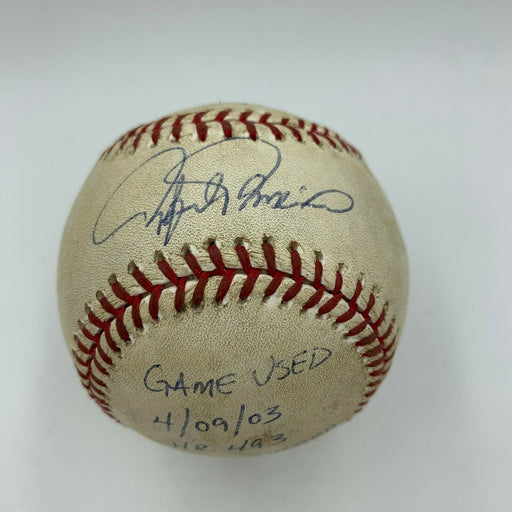 Rafael Palmeiro 493 Home Run 4-9-2003 Signed Inscribed Game Used Baseball COA