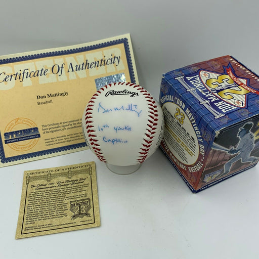 Don Mattingly 10th Yankees Captain Signed Special Edition Baseball Steiner COA