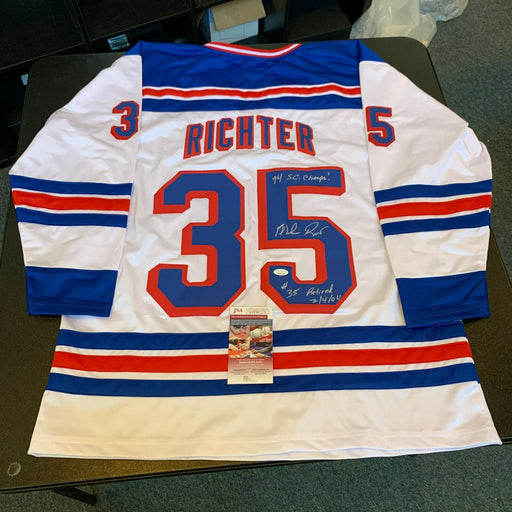 Mike Richter #35 Retired 2-4-2004 Signed New York Rangers Jersey With JSA COA