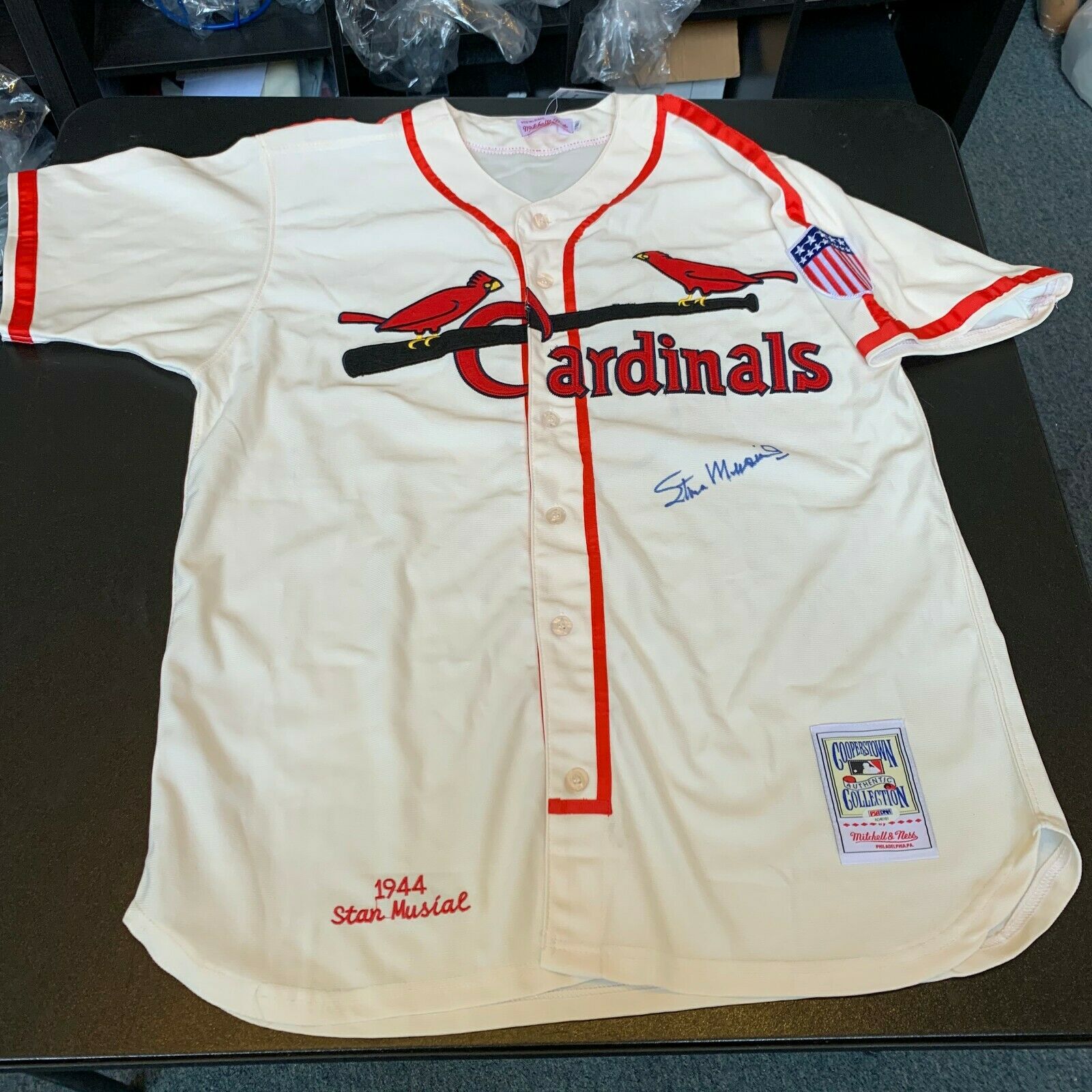 Stan Musial Signed Mitchell & Ness 1944 St. Louis Cardinals Jersey PSA —  Showpieces Sports