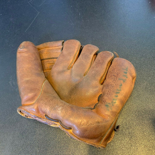 Warren Spahn Signed 1940's Game Model Glove With JSA COA