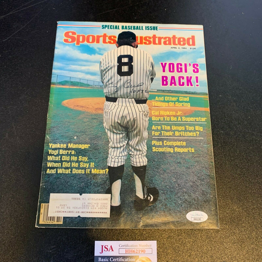 Yogi Berra Signed 1984 Sports Illustrated Magazine With JSA COA