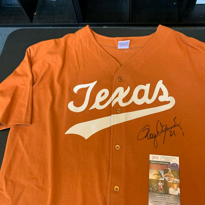 Roger Clemens Signed Authentic Texas Longhorns College Jersey With JSA COA